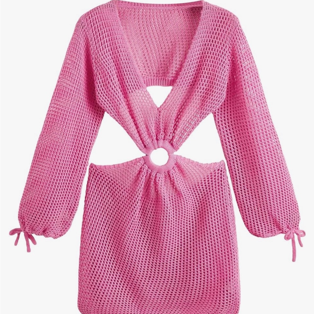 Pink Mesh Coverup